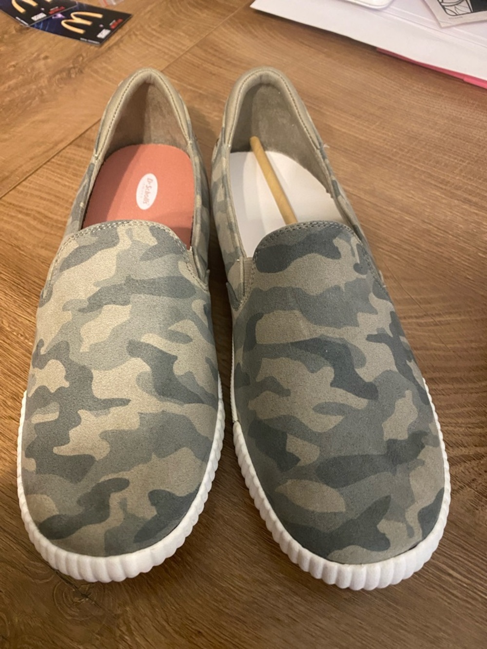 Dr. Scholl's Women's Green Camo Slip-On Sneakers